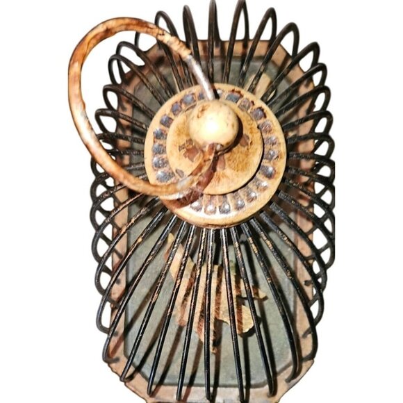 Vintage Trinket Storage Box Birdcage Birds & Mirrored Panels Flip Top READ - Picture 7 of 12